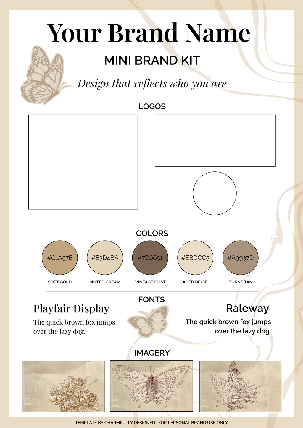 Canva Mini Brand Kit + Neutral Social Media Template Bundle (Editable Canva Templates)